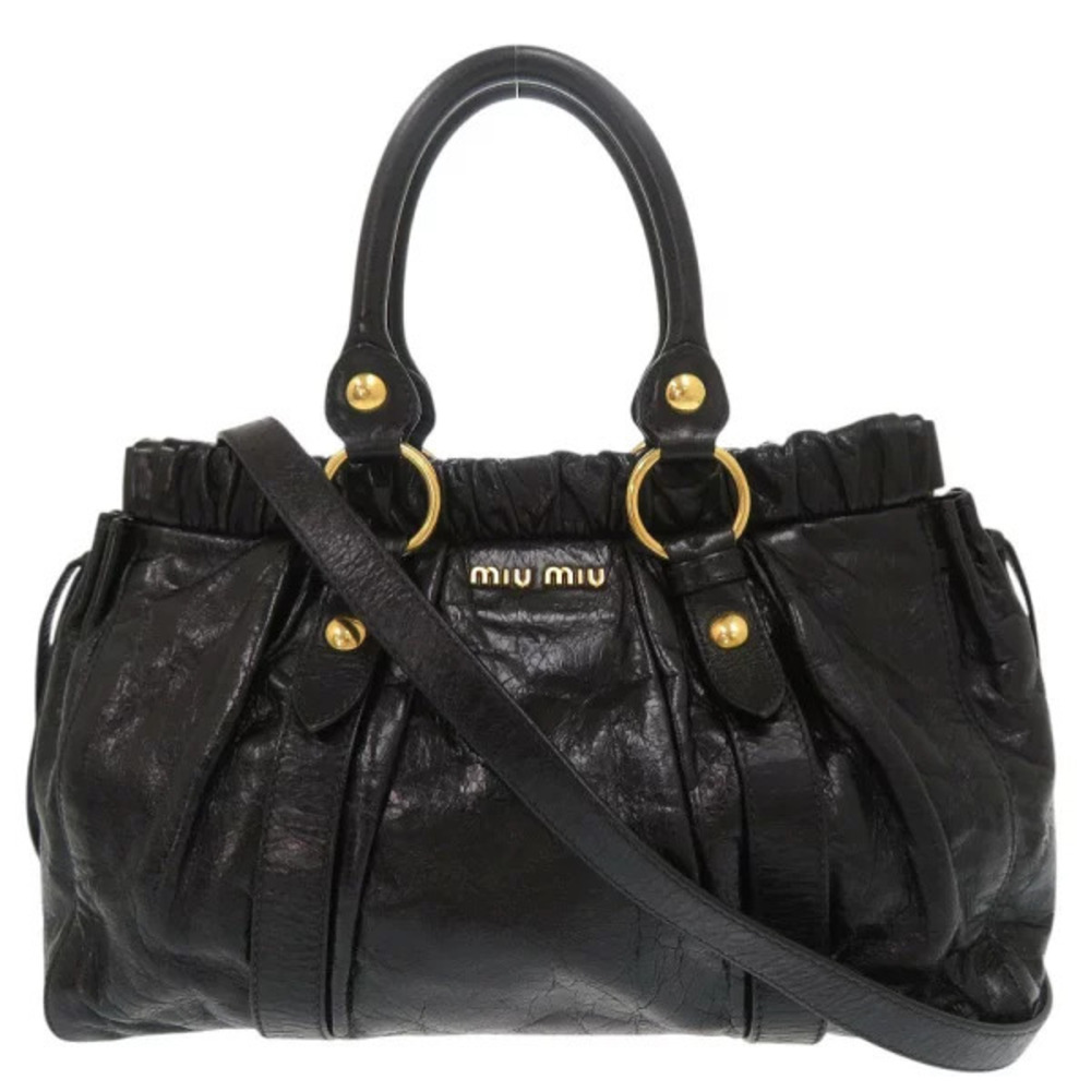 Miu Miu leather black handbag shoulder bag MIUMIU